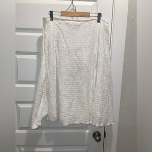 Eileen fisher textured cotton flare midi skirt XL